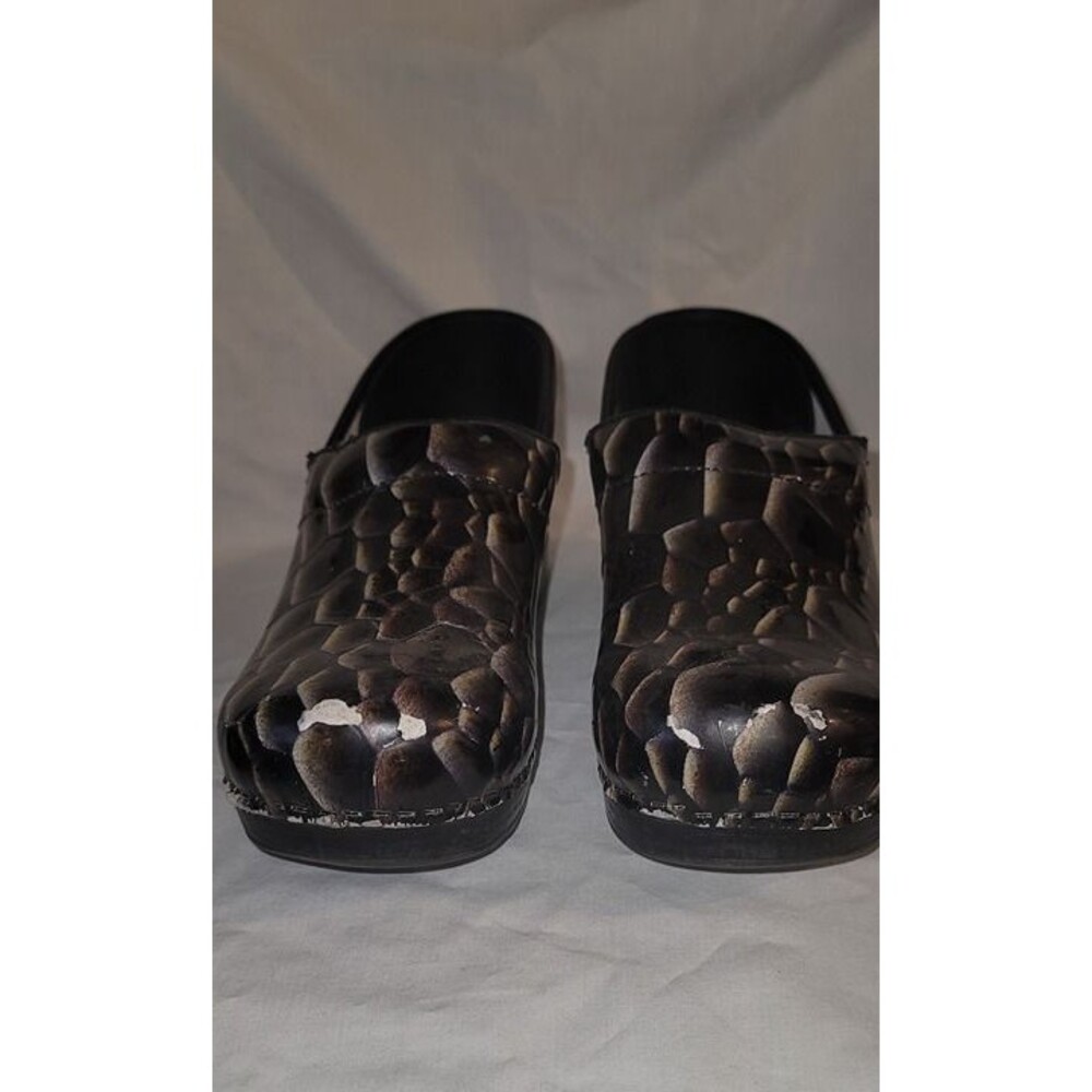 Dansko Professional Clog Women's 9.5-10 EU 40 Reptile Skin Black Silver *Read*